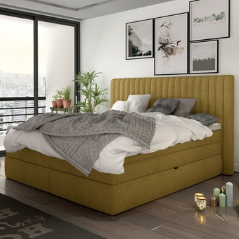 Postel boxspring TAIFA žlutá, 160x200 cm 1