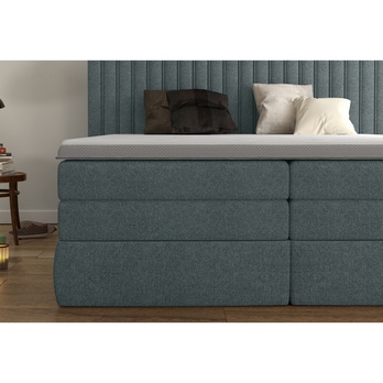 Postel boxspring TAIFA šedomodrá 160x200 cm 5