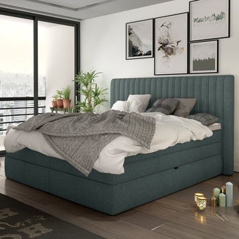 Postel boxspring TAIFA šedomodrá, 180x200 cm 1