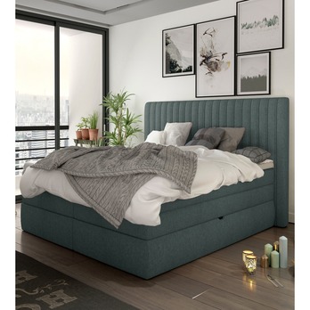 Postel boxspring TAIFA šedomodrá, 140x200 cm 1