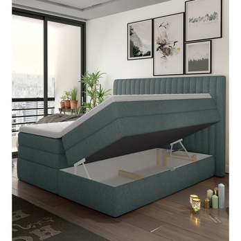 Postel boxspring TAIFA šedomodrá, 140x200 cm 2
