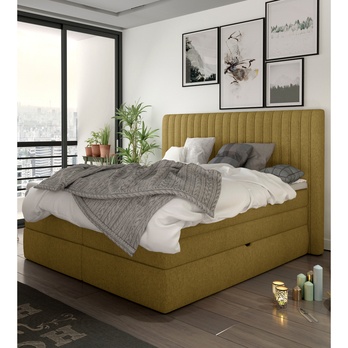 Postel boxspring TAIFA žlutá, 140x200 cm 1