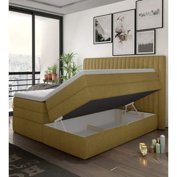 Postel boxspring TAIFA žlutá, 140x200 cm 2