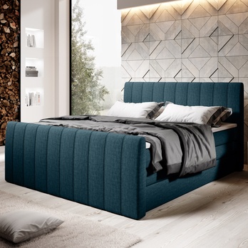 Postel boxspring TAJA modrá, 160x200 cm 1