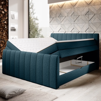 Postel boxspring TAJA modrá, 180x200 cm 2