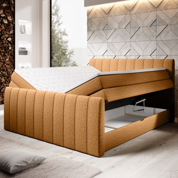 Postel boxspring TAJA oranžová, 180x200 cm 2