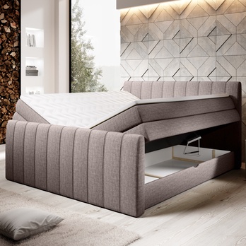 Postel boxspring TAJA šedohnědá, 160x200 cm 2