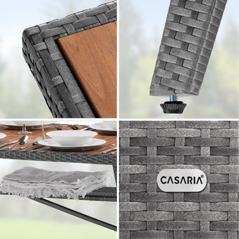 Zahradní stůl TAKEO 3 šedá/akácie 2