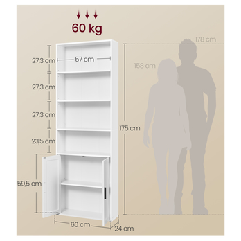 Knihovna TALL 2 bílá 4