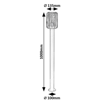 Venkovní stojací lampa TARPA černá 6