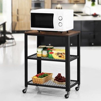 Servírovací stolek  TAVIRA černá/hnědá 2