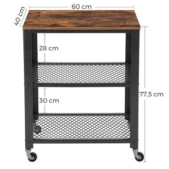 Servírovací stolek  TAVIRA černá/hnědá 7