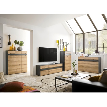 Komoda  TAYLOR 2 dub evoke/antracitová 1