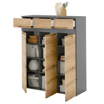 Komoda  TAYLOR 2 dub evoke/antracitová 2