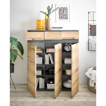 Komoda  TAYLOR 2 dub evoke/antracitová 6