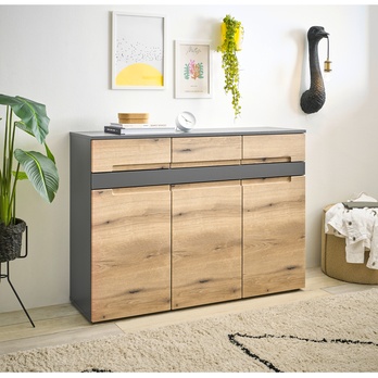 Komoda  TAYLOR 3 dub evoke/antracitová 4