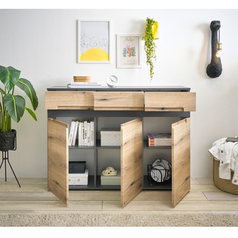 Komoda  TAYLOR 3 dub evoke/antracitová 6