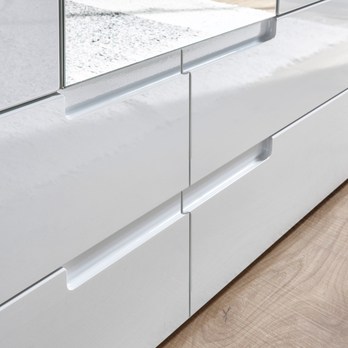 Šatní skříň TEAGAN 2 bílá/bílá vysoký lesk 3