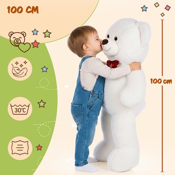 Plyšová hračka TEDDY bílá, výška 100 cm 1