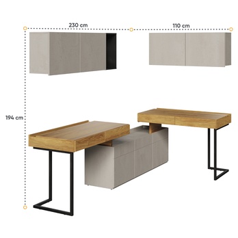 Studentská sestava  TEEN FLEX 10 silk flou/ořech hiroka/ocelová 3