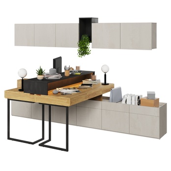 Studentská sestava TEEN FLEX 4 silk flou/ořech hiroka/ocelová 2