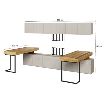 Studentská sestava TEEN FLEX 6 silk flou/ořech hiroka/ocelová 3