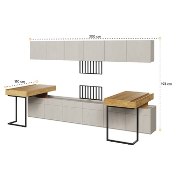 Studentská sestava TEEN FLEX 7 silk flou/ořech hiroka/ocelová 3