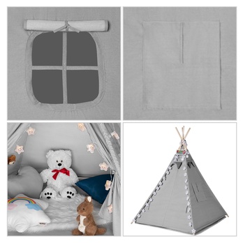 Dětský stan TEEPEE šedá 1