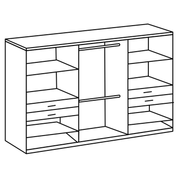 Šatní skříň se zrcadly TERENCE bílá/grafitová 2