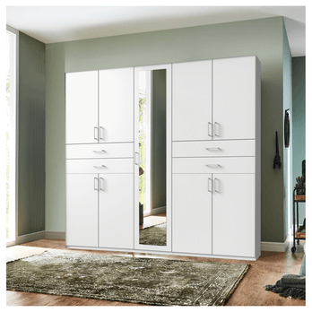 Šatní skříň se zrcadlem TERENCE bílá 1