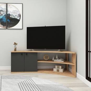 TV komoda TERMERA borovice/antracitová 3