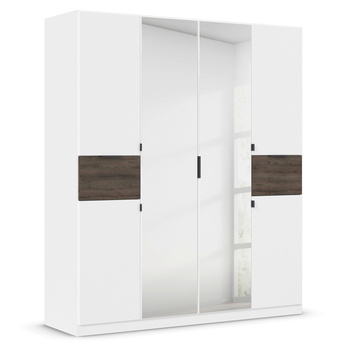 Šatní skříň TICAO II bílá/dub atlantic tmavý, šířka 181 cm 3