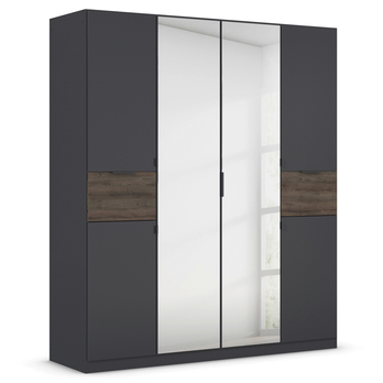 Šatní skříň TICAO II metalická šedá/dub atlantic tmavý, šířka 181 cm 3