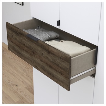 Šatní skříň TICAO III alpská bílá/dub atlantic tmavý, šířka 226 cm 4