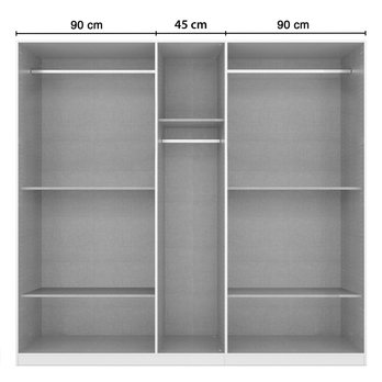 Šatní skříň TICAO III alpská bílá/dub artisan, šířka 226 cm 2