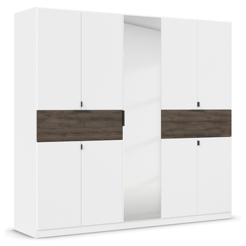 Šatní skříň TICAO IV alpská bílá/dub atlantic tmavý, šířka 226 cm 3