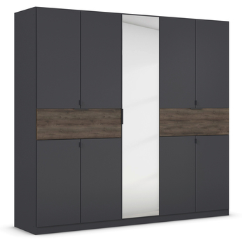 Šatní skříň TICAO IV metalická šedá/dub atlantic tmavý, šířka 226 cm 3