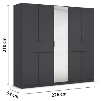 Šatní skříň TICAO IV metalická šedá, šířka 226 cm 4