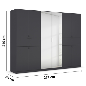 Šatní skříň TICAO VI metalická šedá, šířka 271 cm 4