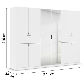 Šatní skříň TICAO VI alpská bílá, šířka 271 cm 4
