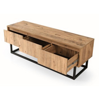 TV komoda TILSIM borovice/černá, šířka 140 cm 2