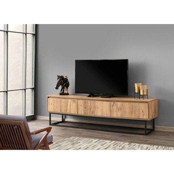 TV komoda TILSIM borovice/černá, šířka 180 cm 1