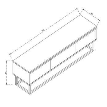 TV komoda TILSIM borovice/černá, šířka 180 cm 5