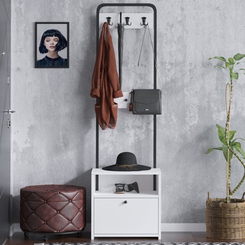 Předsíňová sestava TINA bílá/černá 3