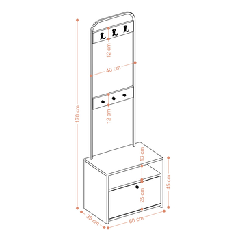 Předsíňová sestava TINA bílá/černá 4
