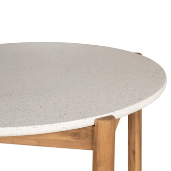 Zahradní stůl TIRROCANO přírodní/bílá, průmer 120 cm 3