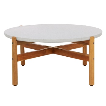 Zahradní stolek TIRROCANO přírodní/bílá, průměr 85 cm 2