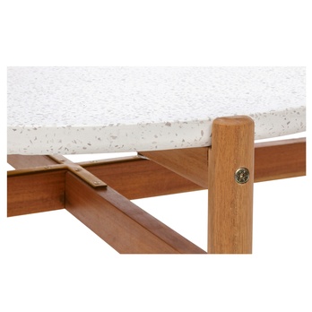 Zahradní stolek TIRROCANO přírodní/bílá, průměr 85 cm 3