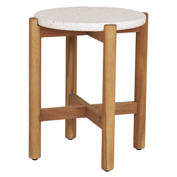 Zahradní stolek TIRROCANO přírodní/bílá, průměr 37 cm 2