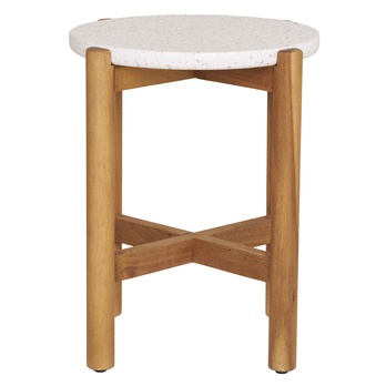 Zahradní stolek TIRROCANO přírodní/bílá, průměr 37 cm 3